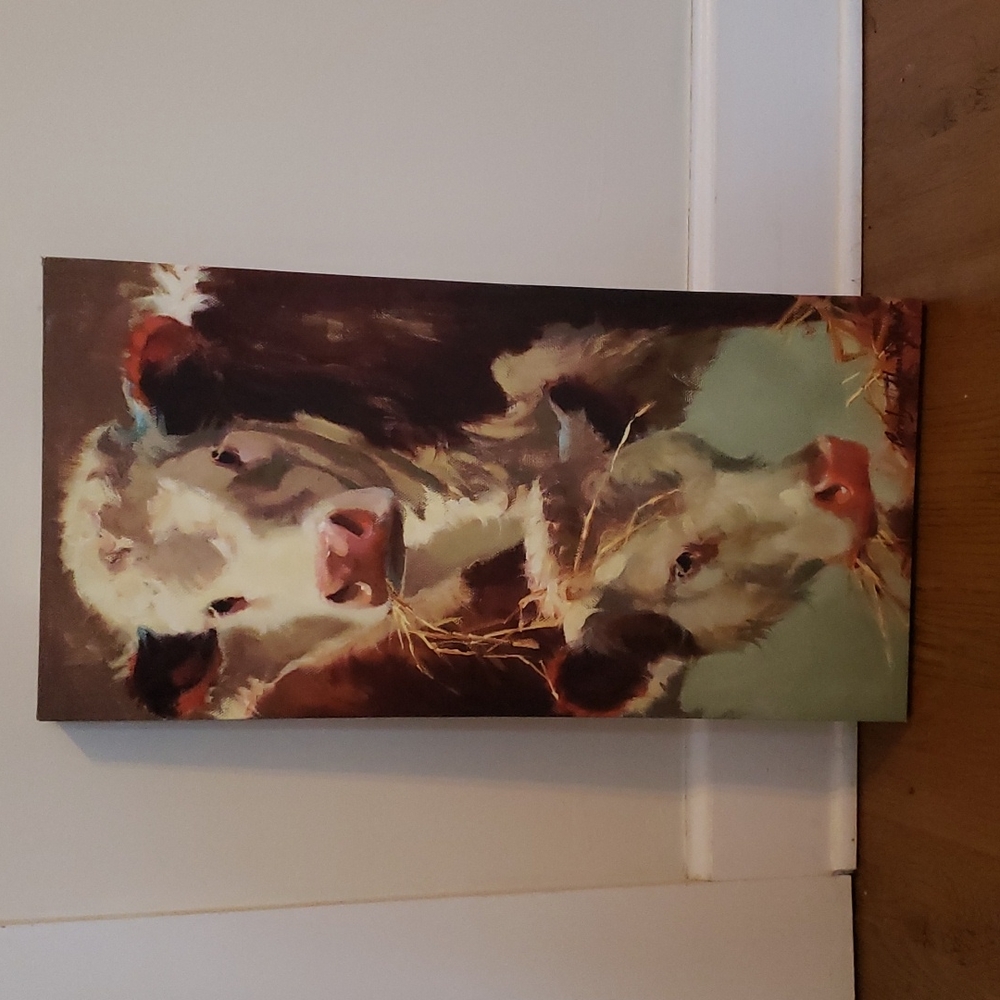 Hereford Cow Canvas Painting